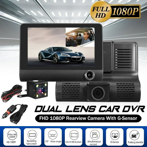 4/'/' HD 1080P 3 Lens Car DVR Dash Cam Vehicle Video Recorder Rearview Camera 170°